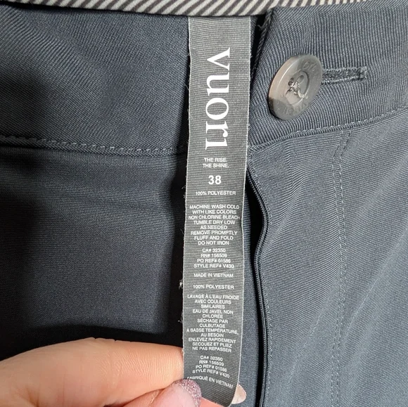Vuori Meta Pant Athletic Slim Fit Dark Gray Pants 38